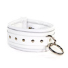 Premium, padded white leather bondage collar