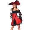 Sexy brocade and lace pirate wench costume with zipper closure, hat and sword