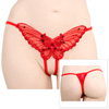 Crotchless butterfly panties with sequin and bead embellishment