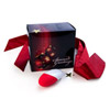 A romantic sex kit includes red the Siri clitoral stimulator made of plastic and silicone and a red Intima silk blindfold.