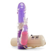 Multi-speed rabbit vibrator with rotating pearls in shaft.