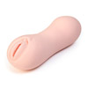 A hand-held reusable masturbator for men with a 3 textured areas inside for maximum stimulation and closed end.