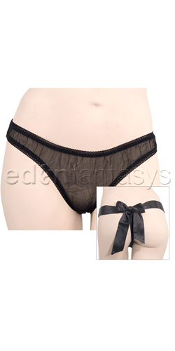 Silk thong with satin bow - Panties