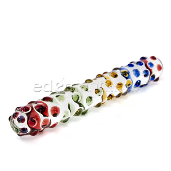 Rainbow mega nubby - Glass dildo