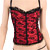 Red satin and lace bustier - Bustier