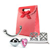 The Silver Gift Set includes a metal probe, nipple clamps, a metal anal plug - elegant gift box that is perfect for couples.