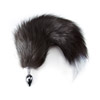 Turn yourself into a naughty vixen with a long fur tail. This tiny metal plug is adorned with a 17" furry tail and is perfect for animal role-playing and anal stimulation.