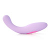 Flexible, silicone, multifunctional G-spot vibrator with magnetic charger.