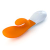 Silicone dual action double motored silicone vibrator.