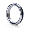 Black band stainless steel cock ring