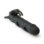 Silicone extension with vibrating bunny