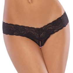 Black mesh lace crotchless thong reviews