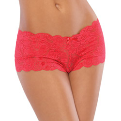 Red scalloped lace boyshort