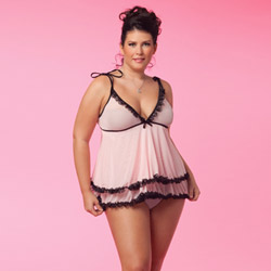 Mesh babydoll with g-string