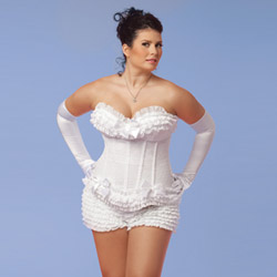 Polka dot mesh corset white reviews
