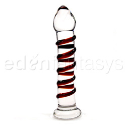Cherry dichro glass dildo with spiral ribs View #1