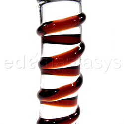 Cherry dichro glass dildo with spiral ribs View #2