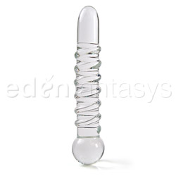 Swirl rib glass dildo probe