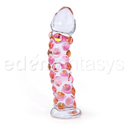 Gold rocky road nubbed glass dildo View #1