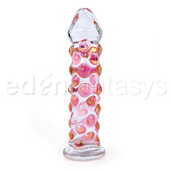 Gold rocky road nubbed glass dildo View #2