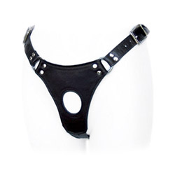 Black leather low rider dildo harness View #1