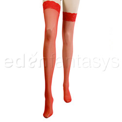Lace top stockings with backseam
