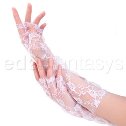 Elbow length fingerless gloves