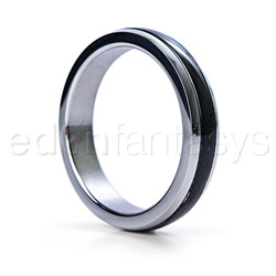 Black band stainless steel cock ring