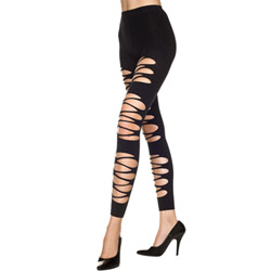 Ripped opaque leggings