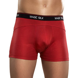 Red knit silk panel short