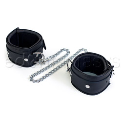 Chained leather ankle cuffs