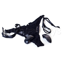 Remote control vibrating little black panty thong