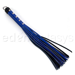 Black and blue strap whip