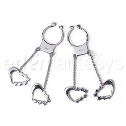 Silver heart and star nipple charms View #1