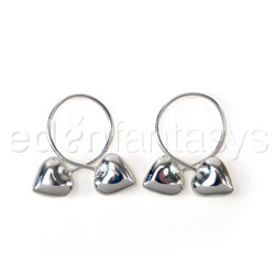 Silver heart loop nipple rings View #1