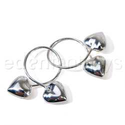Silver heart loop nipple rings View #2
