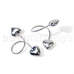 Silver heart loop nipple rings View #3