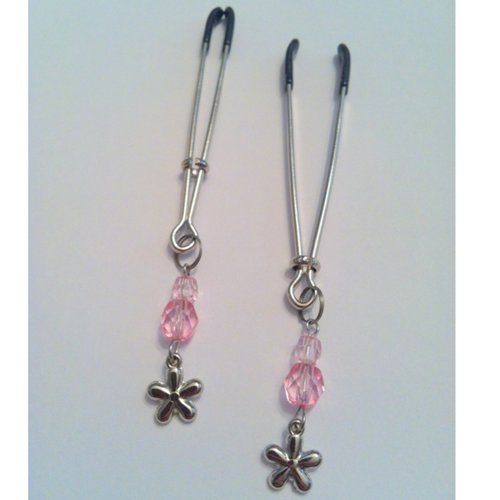 Pink Bead & Flower Charm