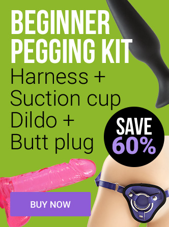 Beginner Pegging Kit - Harness + Suction cup Dildo + Butt plug - Save 60%