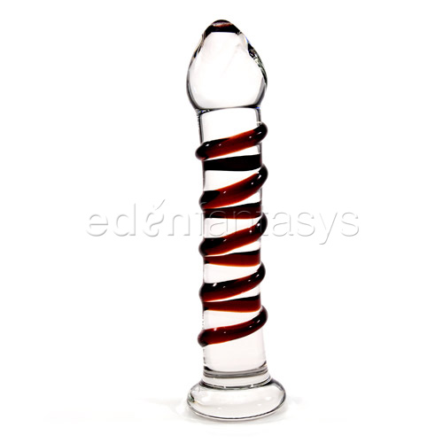 Product: Cherry dichro glass dildo with spiral ribs
