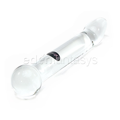 Product: Ball head with curved elbow glass dildo wand