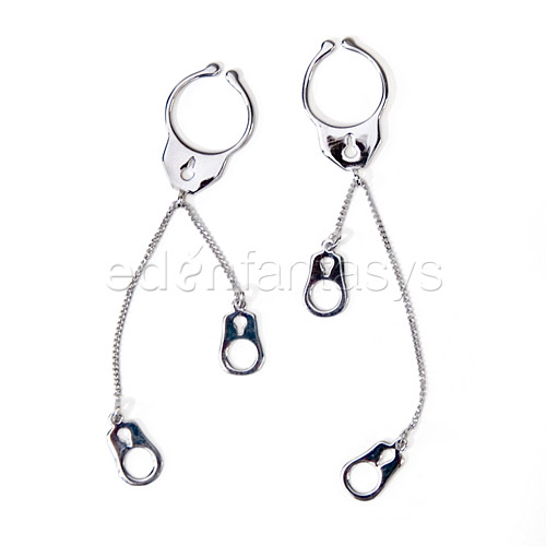 Product: Silver handcuff nipple rings