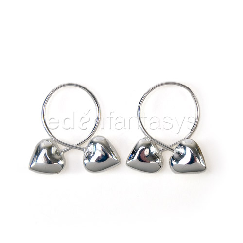 Product: Silver heart loop nipple rings