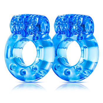 Stay Hard disposable vibrating cock ring set of 2 - Penis ring with clit stimulator