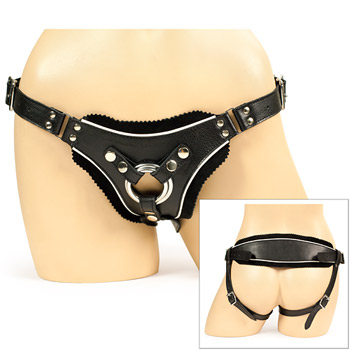 Leather rider luxe - Double strap harness with back support