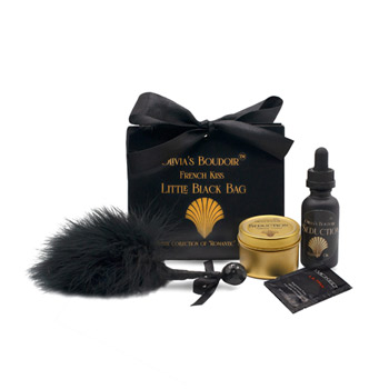 Olivia's boudoir black bag - Massage oil kit