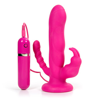 Eden triple pleasure hands free silicone vibrator - Triple stimulation vibrator