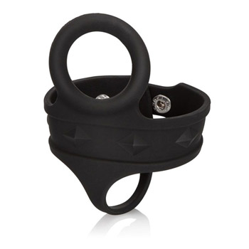 Silicone tri-snap ball spreader - Cock and balls dual ring