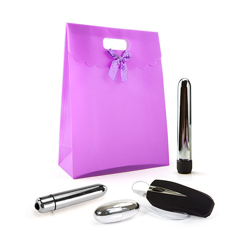 Silver vibro kit - vibrator gift set for couples
