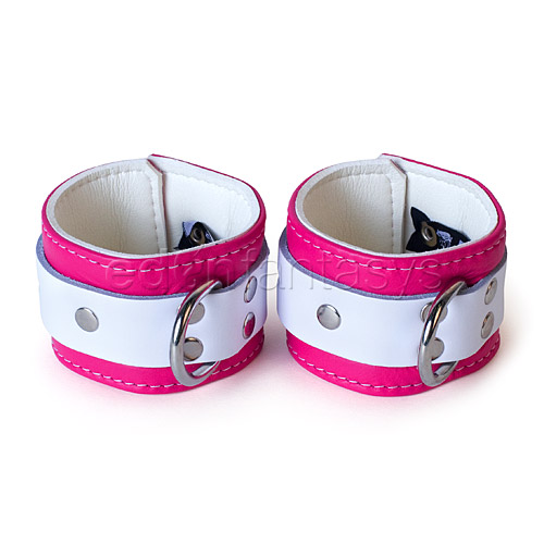 Pink candy jaguar cuffs - wrist cuffs